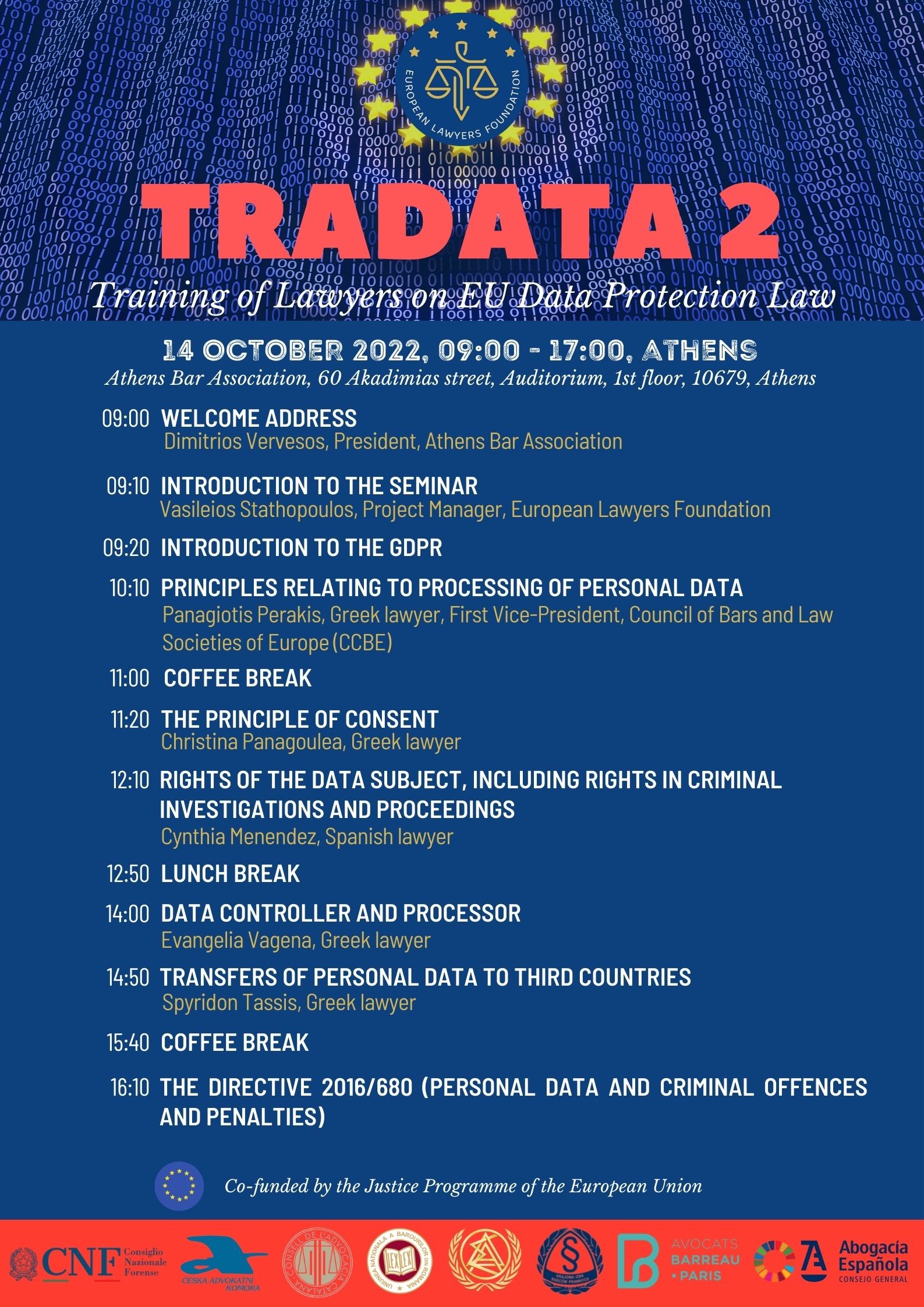 Seminarium w projekcie TRADATA 2 Szkolenie prawników w zakresie prawa ochrony danych w UE 