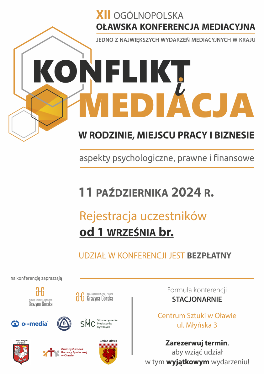 XII Ogólnopolska Oławska Konferencja Mediacyjna 11 października 2024 r.