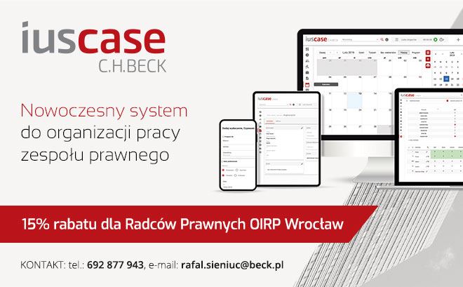 15 % rabatu dla radców prawnych OIRP we Wrocławiu - Nowoczesny system do organizacji pracy zespołu prawnego 
