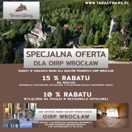 Rabaty w Tarasach Wang dla radców prawnych OIRP we Wrocławiu