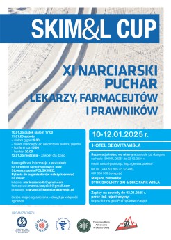 Zaproszenie na XI SKIM&L CUP 2025 - w dniach 10-12 stycznia 2025 - XI Narciarski Puchar Lekarzy, Farmaceutów i Prawników  - SKOLNITY -WISŁA 