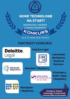 Konkurs dla studentów prawa NOWE TECHNOLOGIE NA START