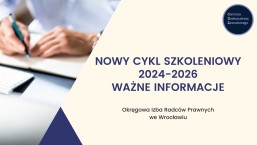 Nowy Cykl Szkoleniowy 2024-2026 - Komunikat
