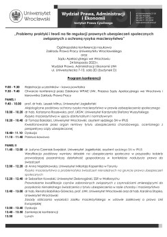 Konferencja naukowa Zakładu Prawa Pracy WPAiE UWr oraz Sądu Apelacyjnego we Wrocławiu, która odbędzie się 24 listopada 2023 r. na WPAiE UWr