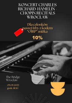 Chopin Recitals Wrocław Charles Richard-Hamelin – zniżka dla radców prawnych i aplikantów radcowskich OIRP Wrocław