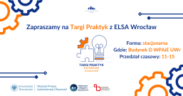 Targi Praktyk z ELSA Wrocław 18 kwietnia 2024 r.